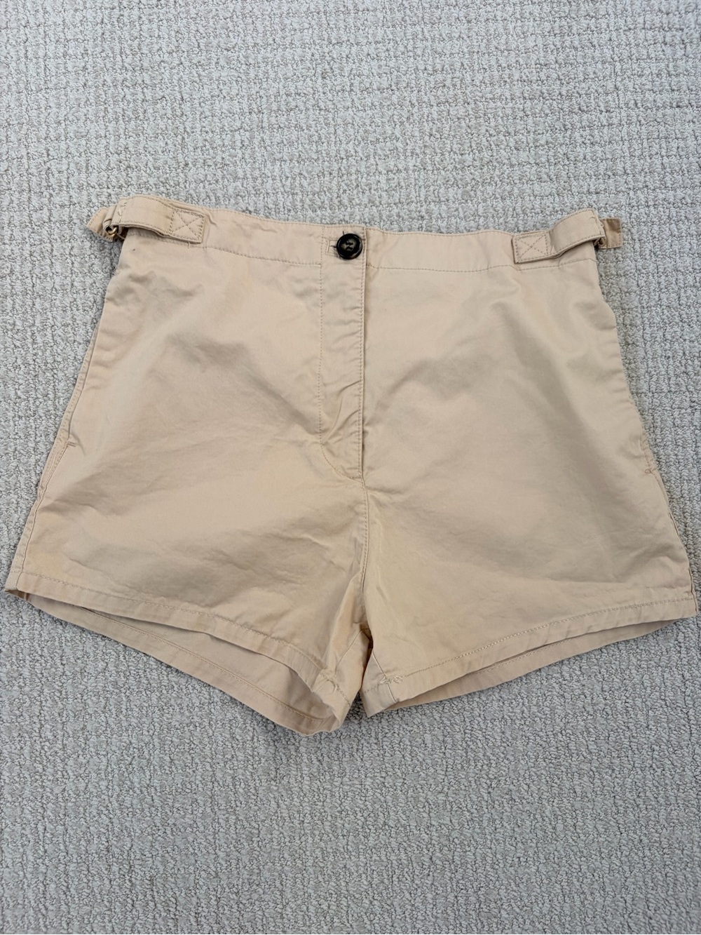 Zara Light Beige High-Waist Shorts